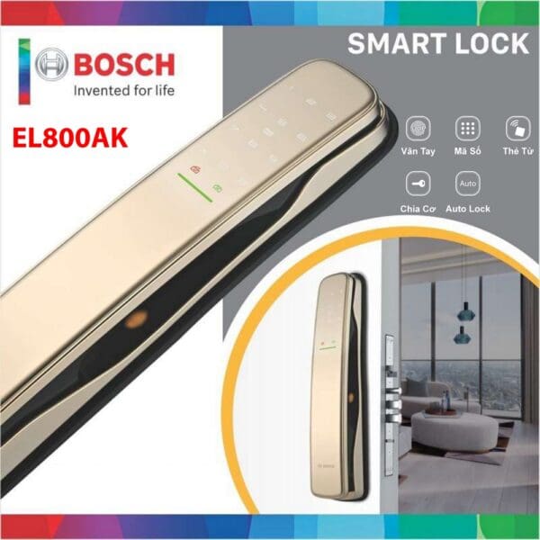 Khóa Điện Tử BOSCH (Đức) - Mã SP: EL800AK (Vàng) APP